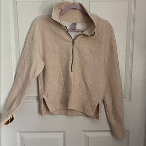 Te Verde Cream Quarter-Zip Sweater